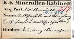 Etiketten zu Calcit (NHMW-MIN-As338)